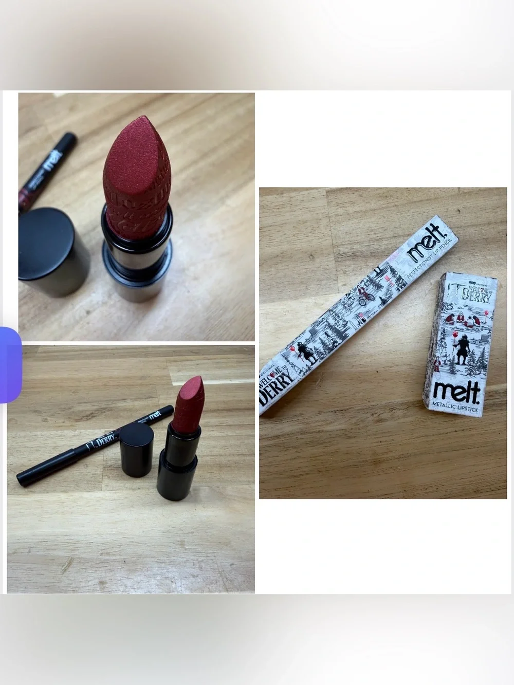 MELT Cosmetics Pennywise Metallic matte lipstick & Red Balloon lipliner